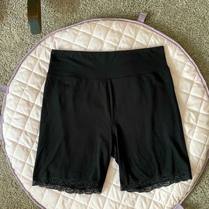 Lace trim bike shorts